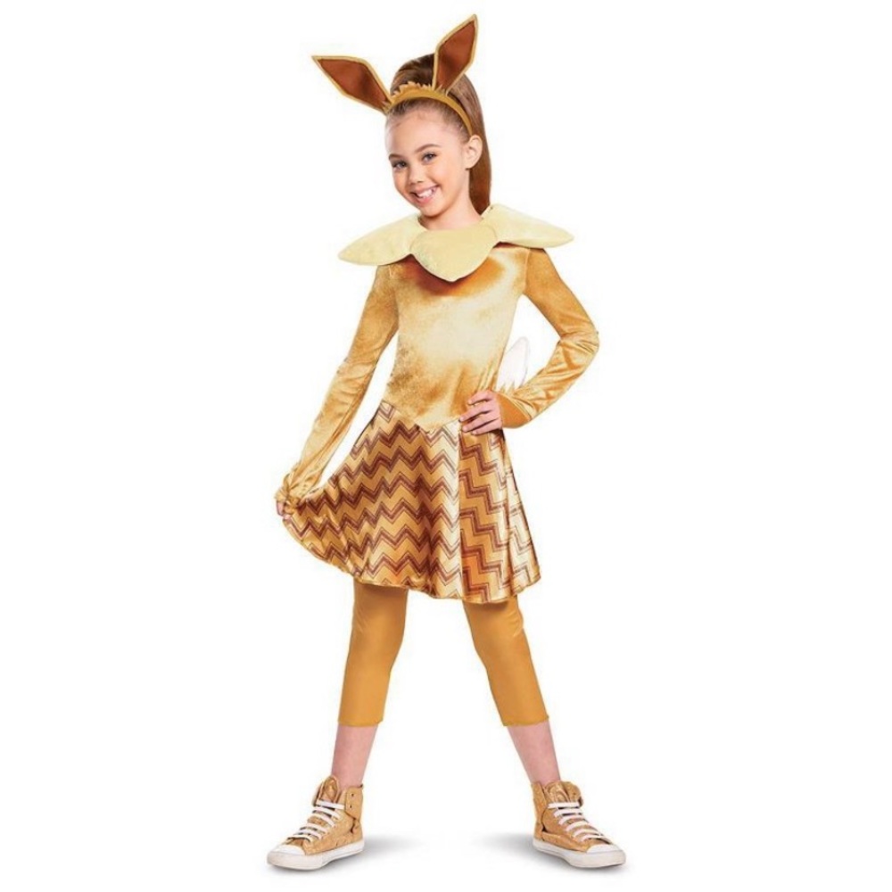 Girls 10/12 Pokemon Eevee Deluxe Halloween Costume, used one Halloween